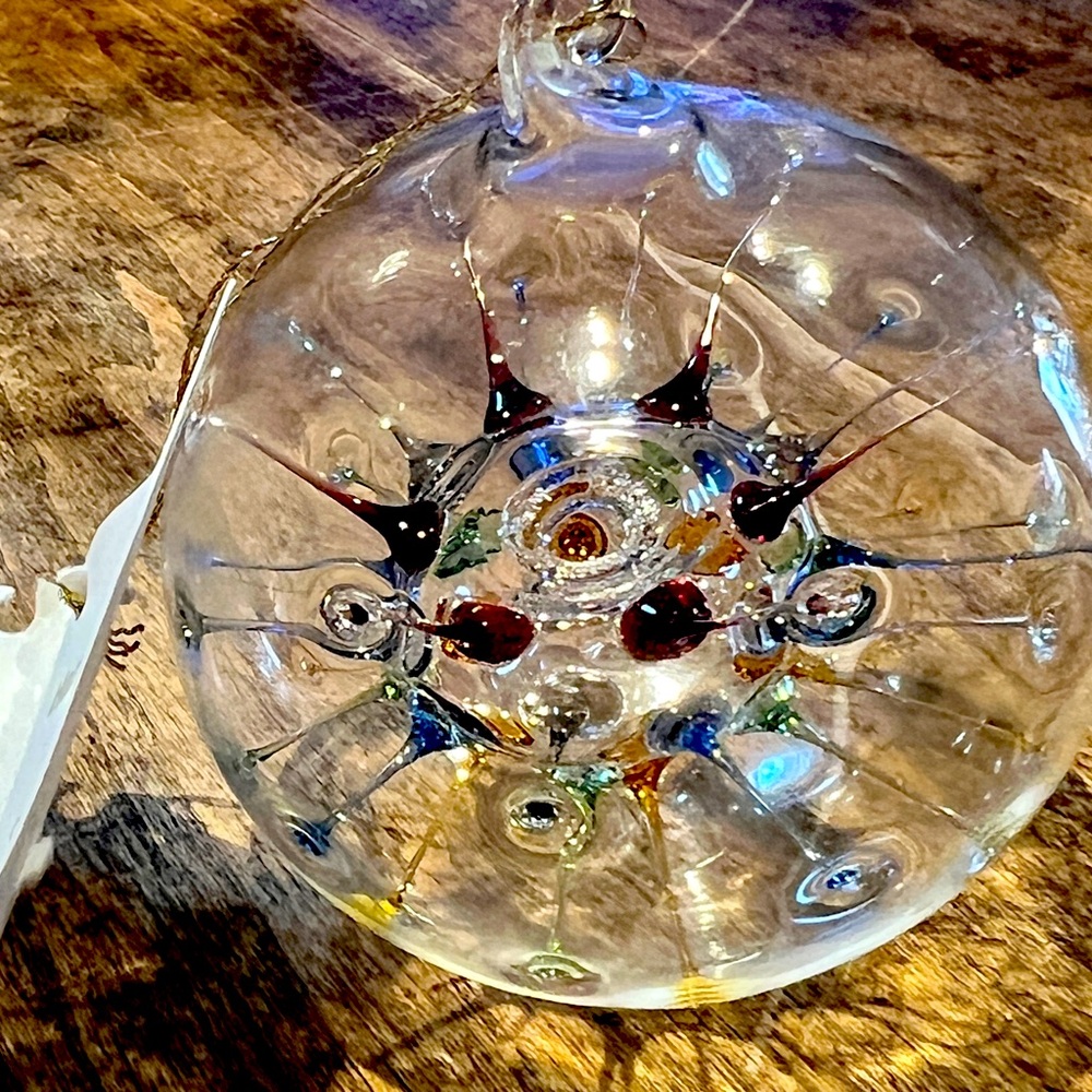 New with Tags~ “ALM” Studio Hand Blown glass Ornament